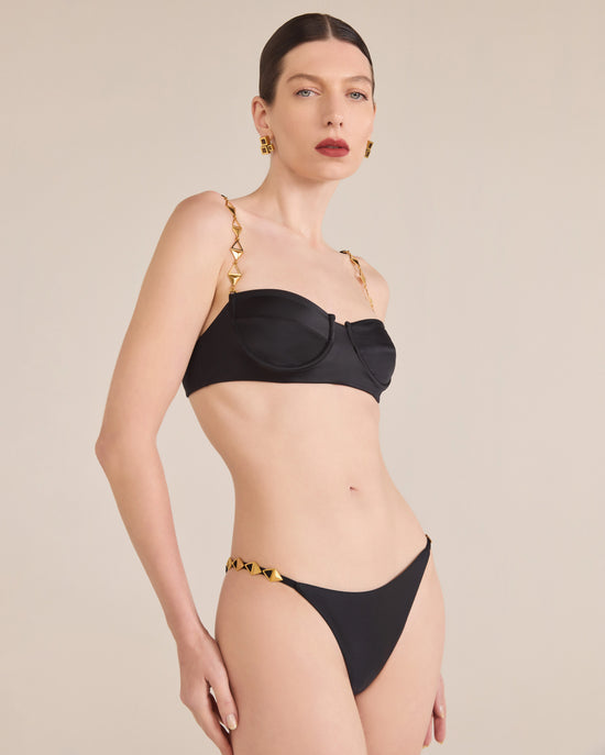 Half Cup Bikini with Pyramid Strap and Chain