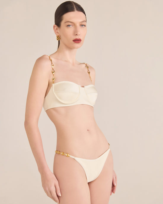 Half Cup Bikini with Pyramid Strap and Chain