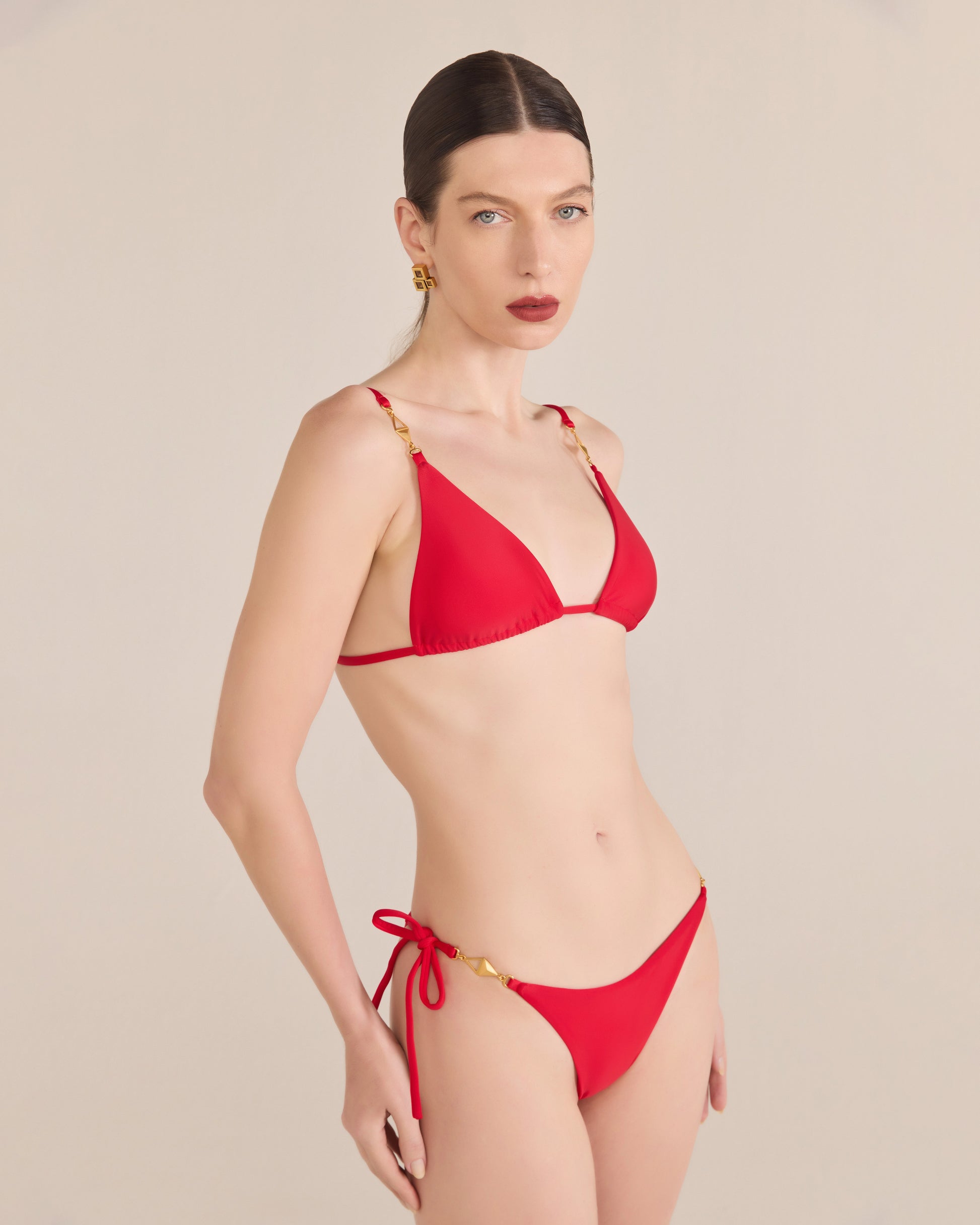 Triangle Bikini with Pyramid Straps